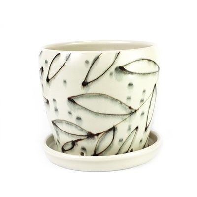 Ivory/Gray, medium planter HECL401