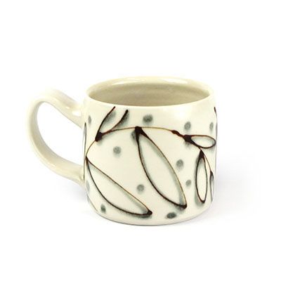 Ivory/Gray, small cylinder mug HECL400