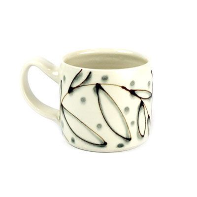 Ivory/Gray, small cylinder mug HECL399