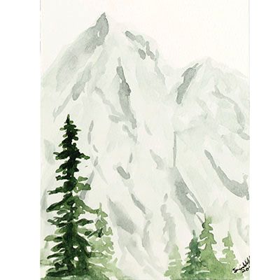 San Francisco Peak, watercolor WOOD16