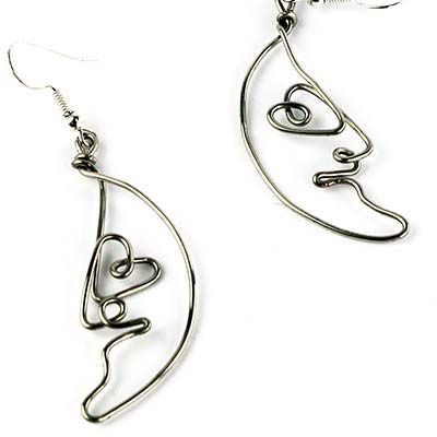 Moon, earrings WOOD05