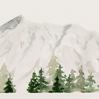 Mountain Home, watercolor  WOOD13