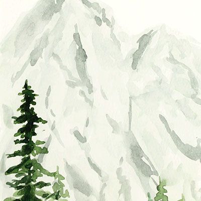 San Francisco Peak, watercolor WOOD16