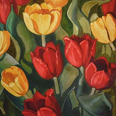 Red and Yellow Tulips, archival print MILE131