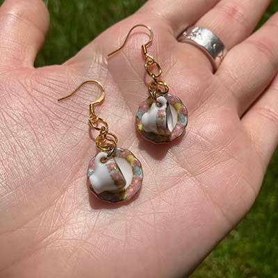 Teacup &amp; Saucer, earrings HACL009