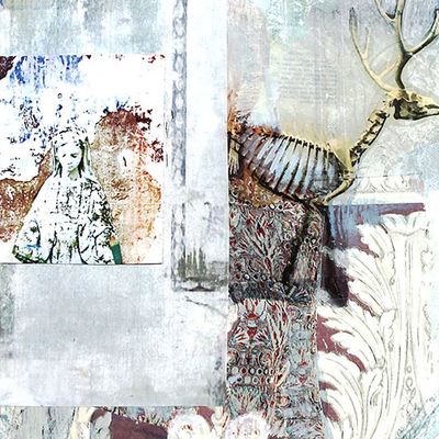 The Wall Series: Break Through, mixed media painting SAND514