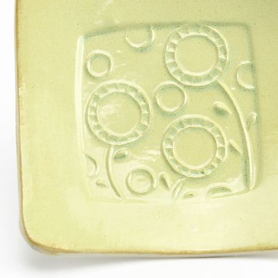 Mini Plate - Bubble Flowers in Butter Yellow, ceramic BURR186