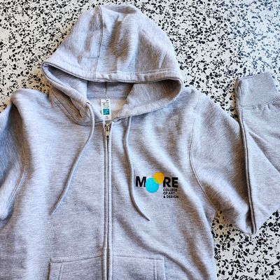 Moore Zip-Up Hood: Heather Grey