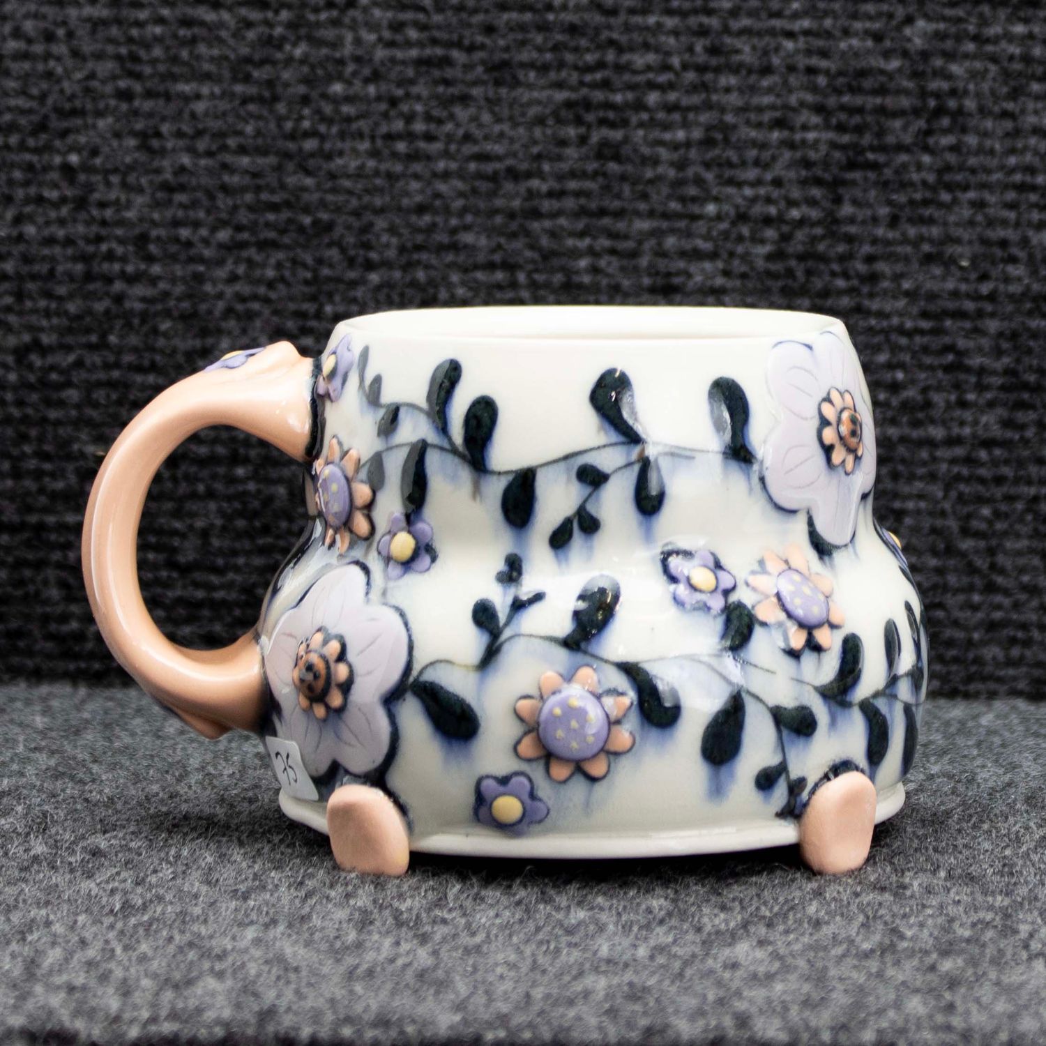 Footed Mug with Flowers, ceramic SNYB080