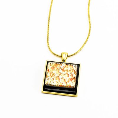 Golden Orange Glass, necklace VINK882