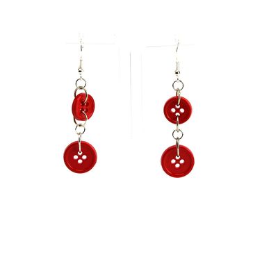 Red Button, earrings HACL007