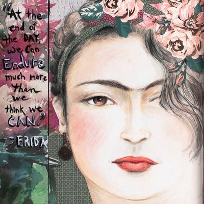 Frida Quote, mixed media painting BARJ164