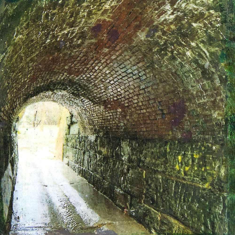 Brick Tunnel, mixed media painting SAND504