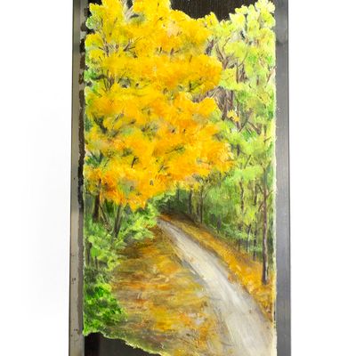 Autumn Stroll, mirror painting BARJ165