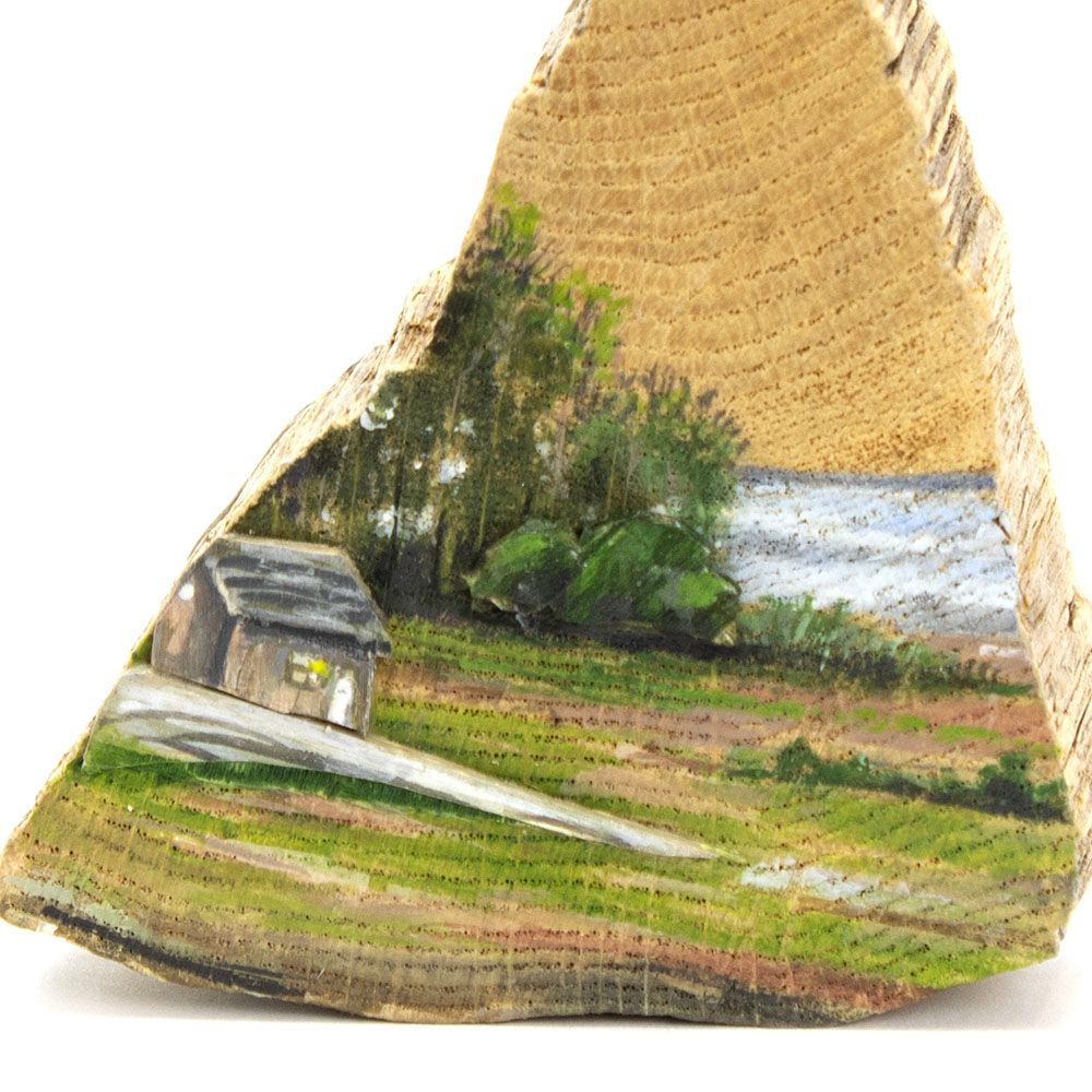 House by the Lake, sculptural painting BARJ173
