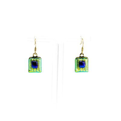 Vivid Green Glass, earrings VINK884