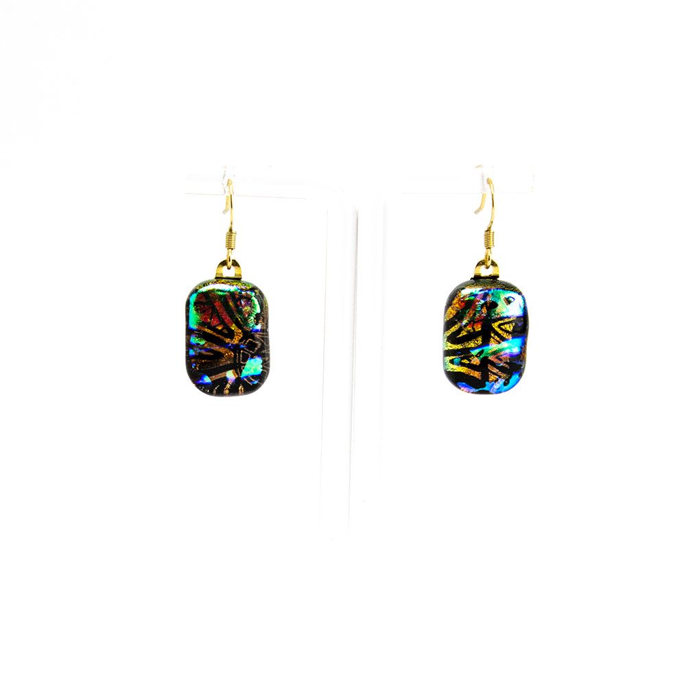 Tiger Pattern Glass, earrings VINK889