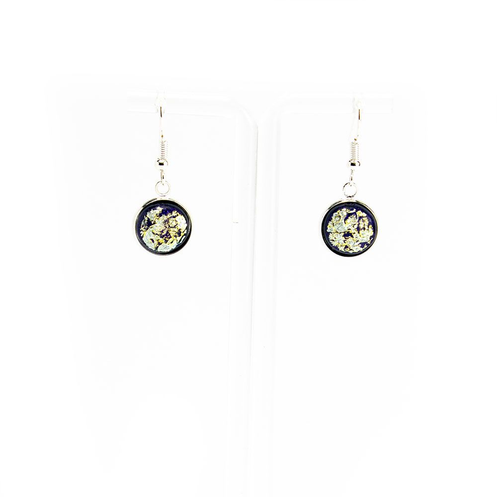 Crackle Silver Glass, earrings VINK894