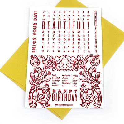 Word Search, birthday card RAER70