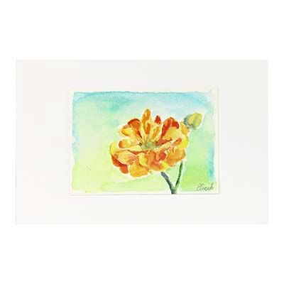 Orange Flower, mini watercolor BOWE25