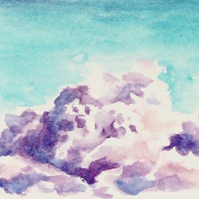 Purple Clouds, mini watercolor BOWE26