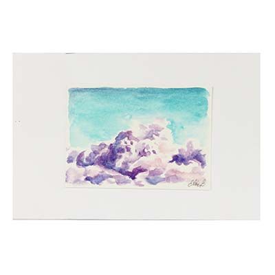 Purple Clouds, mini watercolor BOWE26