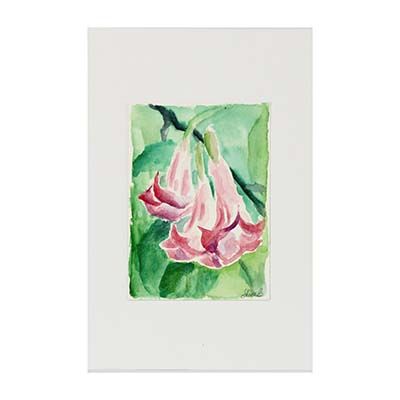 Angel Trumpet, original art postcard BOWE28