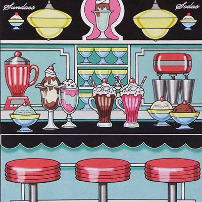 Soda Fountain, birthday card MILE115