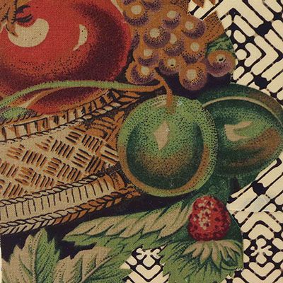 Fruit Bowl Card, textile collage card HIRC208