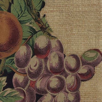 Fruit Bowl Card, textile collage card HIRC208