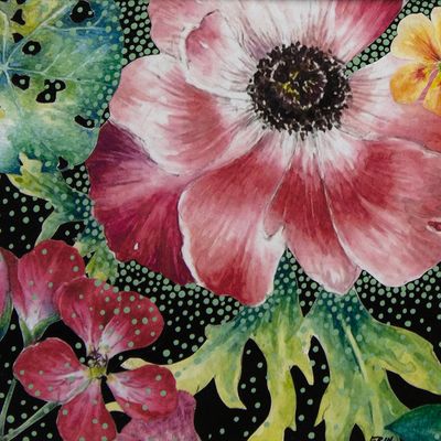 Midnight Garden 20, framed collage ENDE211