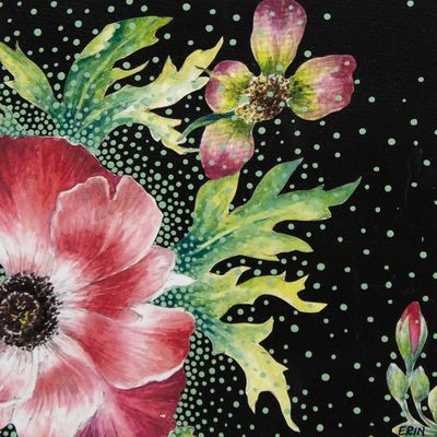Midnight Garden 18, framed collage ENDE209