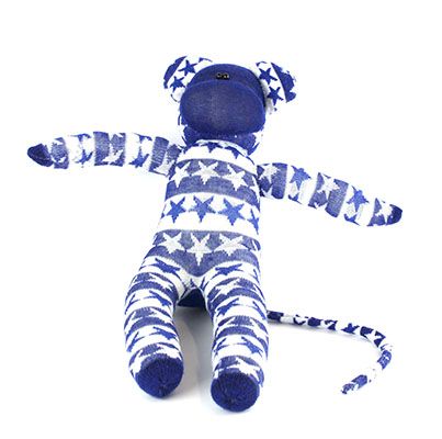 Blue &amp; White Stars, sock monkey GOLE146