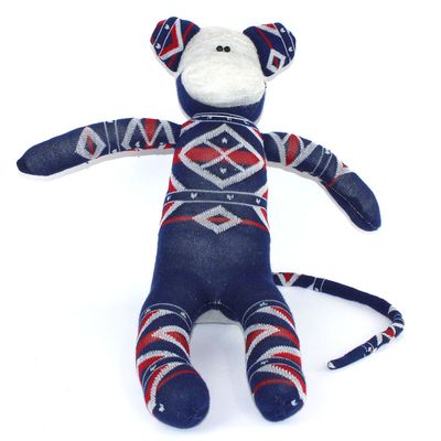 White, Blue, Red Diamonds, sock monkey GOLE147