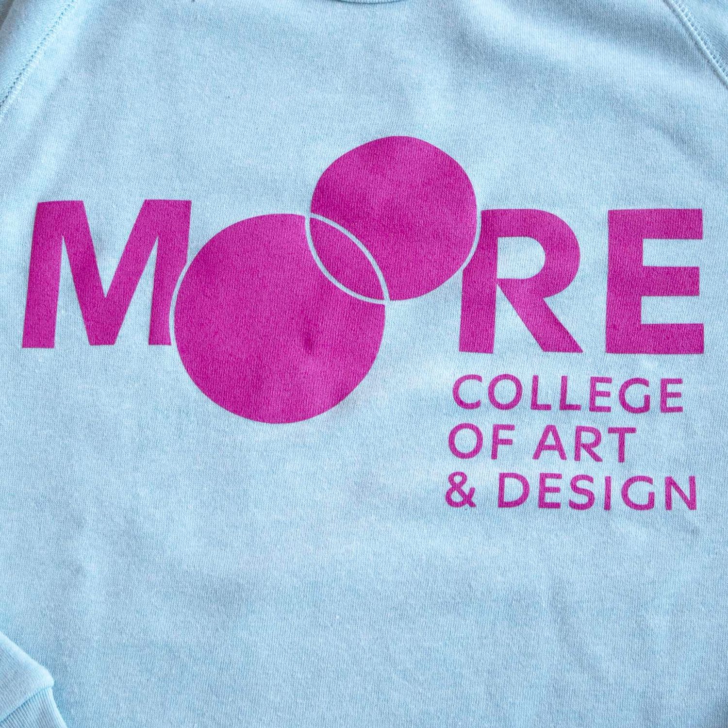 Moore Aqua Crewneck: Pink Ink