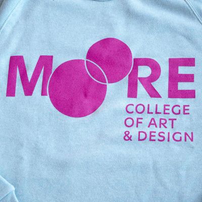 Moore Aqua Crewneck: Pink Ink