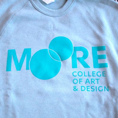 Moore Aqua Crewneck: Turquoise Ink