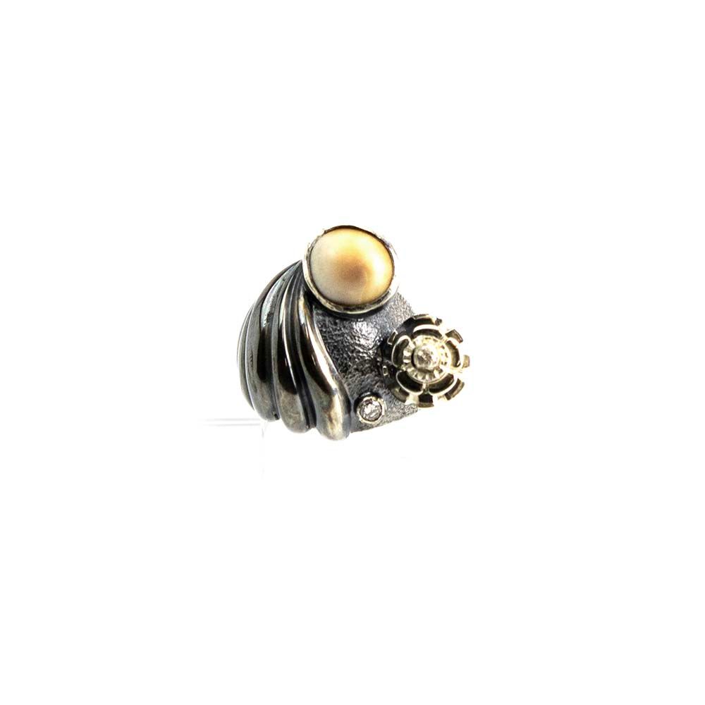 Shell Diamond Two Sides Ring (Lego, My Wampum Series), size 6.5 BRYH651