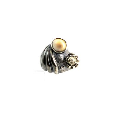 Shell Diamond Two Sides Ring (Lego, My Wampum Series), size 6.5 BRYH651