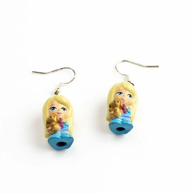 Girl in Blue With Bear, earrings LAPR529