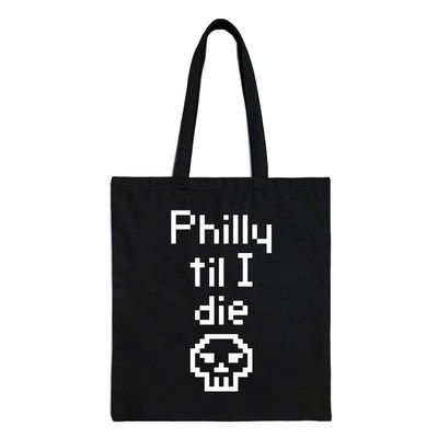 Philly Til I Die, black tote WEIL07