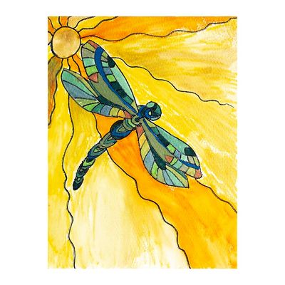 Dragonfly in Sunlight, unframed painting SHEC041