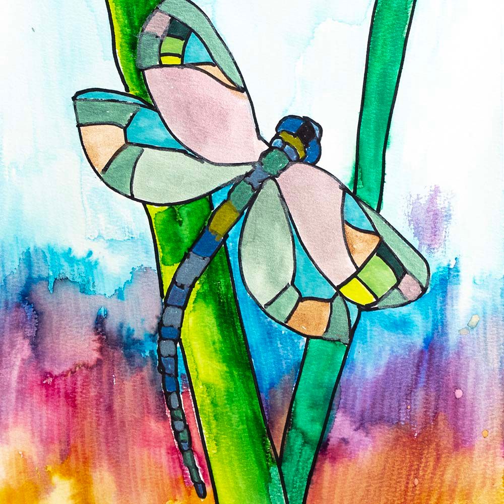 Dragonfly, unframed painting SHEC043