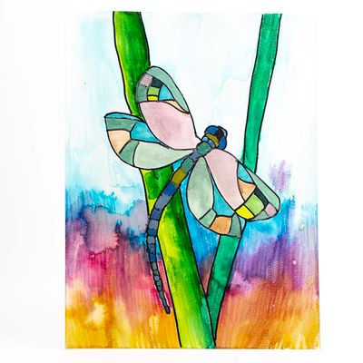 Dragonfly, unframed painting SHEC043