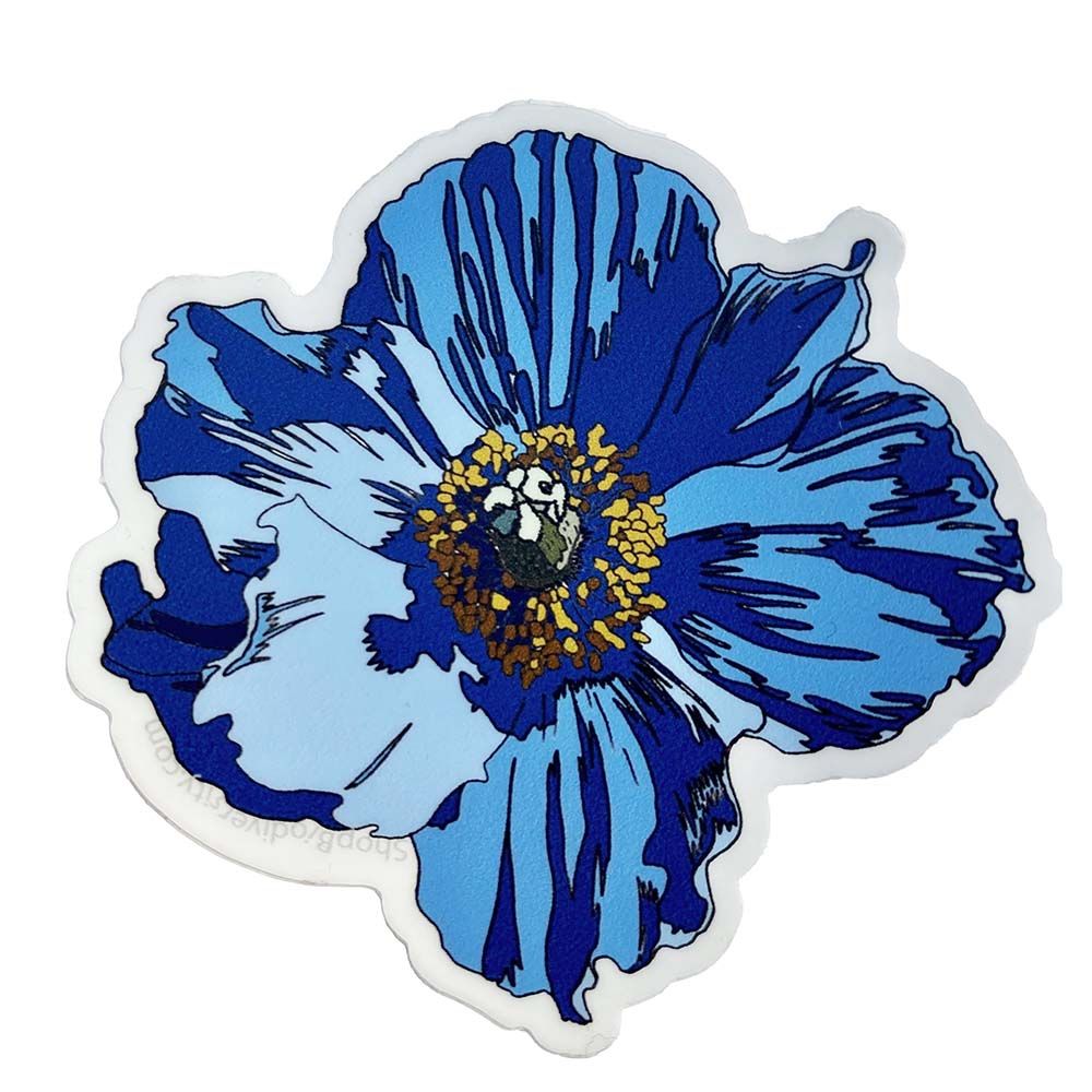 Blue Poppy Flower, sticker BOGJ253