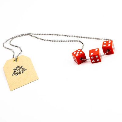 Red Triple Dice, necklace PROM083