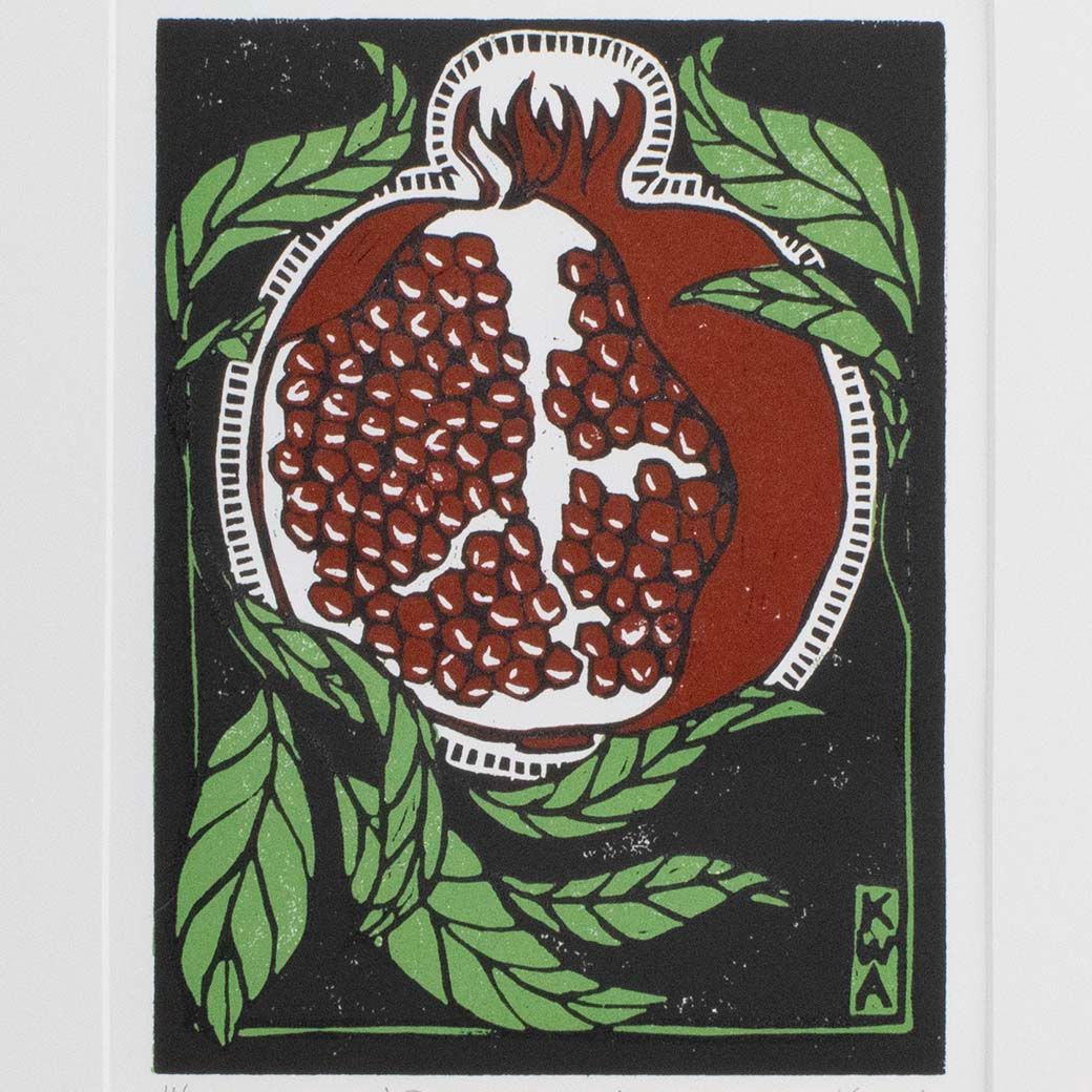 Pomegranate, woodcut print ARMK043