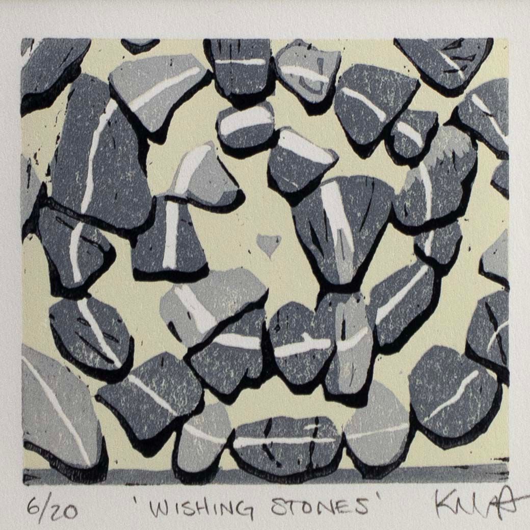 Wishing Stones, woodcut print ARMK048