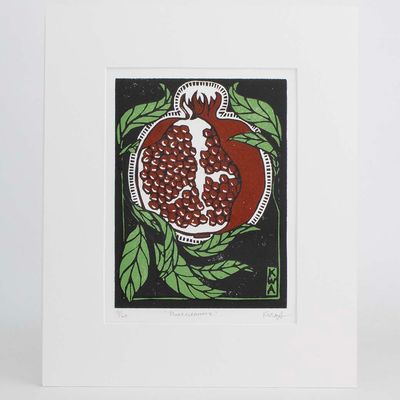 Pomegranate, woodcut print ARMK043