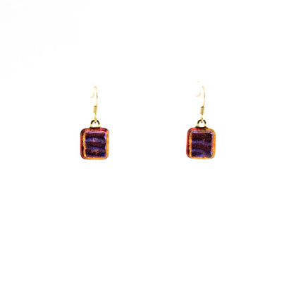 Red Orange Squares, earrings VINK863